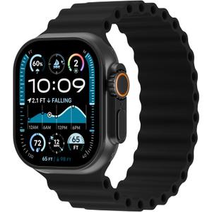 Ocean Sport Solo Loop Compatible with Apple Watch Band 49mm 46mm 45mm 44mm 42mm 41mm 40mm 38mm for Men Women, Silicone Stretchy Strap Wristband for iWatch Ultra 3 Series 11 10 9 8 SE 7 6 5 4 3 (Black)