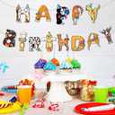 2 x Dog Birthday Garland  Photographic Puppy Faces Happy Birthday Banner, Funny Puppy Bday Party Decoration, Easy Assembly, Reusable Dog Birthday Party Supplies