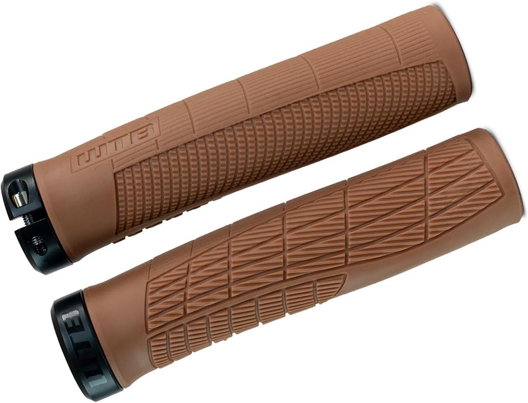 WTB CZ Control Bicycle Grips (Set of 2) Single Clamp, Ergonomic, Pressure Relief (Black/Tan), 142mm x 33/53mm taper