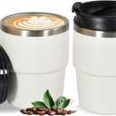 6oz Vacuum Insulated Espresso Cup Set of 2, Espresso Shot Cup for Coffee, Double Wall Stainless Steel Mini Tumbler Shot Glasses with Lid