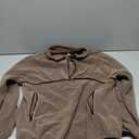 LASLULU Womens Half Zip Pullover Sweatshirt Sherpa Fleece Jacket Oversized Sweatshirts Warm Fuzzy Sweaters Pockets (Medium, Brown)