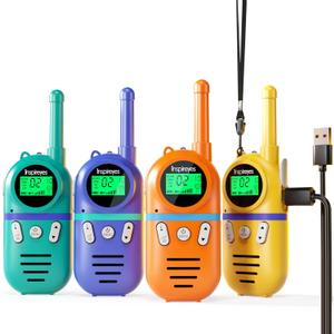 Inspireyes Walkie Talkies for Kids, Rechargeable Long Range 4 Pack, Kids Toys for Boys Girls Ages 3-12, 2 Way Radio Toy, Outdoor Adventure Toys, Camping Hiking Gear, Birthday Gifts for Kids