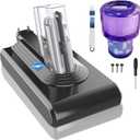 25.2V 6000mAh V11 SV14 Battery Replacement, Screw-Mounted Version Compatible with Dyson V11 Absolute/Complete/Animal/Torque Drive Cordless Vacuums, with 1 Post HEPA Filter, 1 Brush and Screwdriver