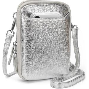 befen Genuine Leather Crossbody Cell Phone Purse for Women, Small Zip Around RFID Blocking Crossbody Wallet Bags