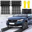 EVTIME Emergency Devices 2 pcs Tire Traction Mats 39.3" (L) x 10.8" (W), Portable for Snow, Ice, Mud, and Sand Used to Car, Truck, Van or Fleet Vehicle Off Road Winter Accessories (2PCS* 39in)