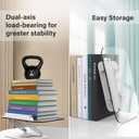 BYMECOST Acrylic Book Stand for Reading, Adjustable Book Holder with 360 Rotating Base & Elastic Page Clips, Foldable Desktop Riser Stand for Cookbook,Laptop,Tablet,Music Scores,Recipe,Textbook