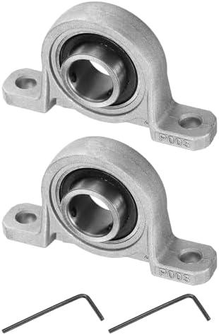 uxcell 2pcs KP003 Pillow Block Bearings 17mm Bore Bearing Units Zinc Alloy Flange Mounted Bearing Housing, P6(ABEC3)