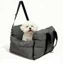 4-in-1 Dog Car Seat, Convertible Pet Booster Seat for Small Medium Dogs Up to 25lbs, Portable Travel Bed Sofa Pad with Safety Strap & Foldable Storage for Car Home Use