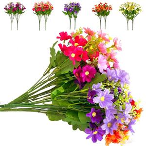 Bundles Artificial Daisy UV Resistant Artificial Flower Faux Wildflowers Greenery Shrubs Plants Plastic Bushes Indoor Farmhouse Outdoor Garden Planter Decoration 