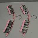 Legging Organizer for Closet, Metal Yoga Pants Hangers 2 Pack w/10 Clips Holds 20 Leggings, Space Saving Hanging Closet Organizer w/Rubber Coated Closet Organizers and Storage, Pink