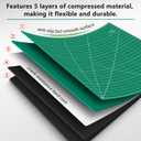 WORKLION Self Healing Cutting Mat: 24 x 36 inch Large Double Sided 5-Layer Gridded PVC Cut Mat for Sewing & Quilting & Scrapbooking & Arts and Crafts Projects (Green/Black)
