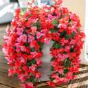 Faux Bougainvillea Artificial Flowers Plants for Outdoors Outside Decoration, 2 pcs Fake Flowers Realistic UV Resistant Silk Long Trailing Vines for Front Door Porch Planter Urn Patio Balcony Yard,Mix
