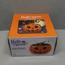 Halloween Candy Bowl Animated Pumpkin Candy Holder with Moving Skeleton Hand Creepy Sound and Red Eyes for Halloween Decorations Indoors and Trick or Treats