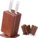 Knife Block & Universal Holder - Detachable Solid Wood Organizer for Kitchen Storage, Washable Design (No Knives Included) - Gift Ready for Chefs 1 Piece
