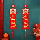 Vietnamese New Year Red Hanging Decoration, 2026 Asian Spring Festival Couplets for Vietnamese New Year Decorations, Vietnam Horse Lunar Year Tết Décor, Câu Đối Treo Tết Nguyên Đán, V4