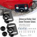Universal Roller Skid Snow Thrower Shoes | 490-241-0038 Snow Blower Skid Shoes W/Hardware, for Craftsman, MTD, Cub Cadet, Fits Most 2-Stage and 3-Stage Snow Thrower Snowblowers
