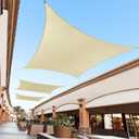 Royal Shade Rectangle Sun Shade Sail 8' x 10'SL, Beige Bespoke Sizing for Pool and Sandbox, UPF50+ 95% UV Blockage Breathable Fabric Canopy