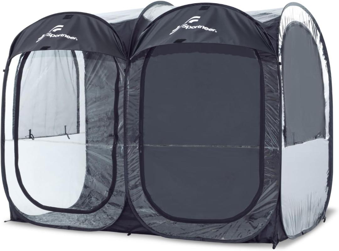 Sportneer Sports Tent, 2-3 Person Instant Pop Up Sports Tents - 92" x 46" x 63.5" Transparent Sport Shelter for Fishing, Camping, Sports Event - Easy Set Up & Tear Down