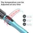 PHOEBE Curling Iron Brush Anti-Scald Bristles Instant Heat Up Dual Voltage Ceramic Tourmaline Ionic Hair Curling Wand for All Hair Types (1 Inch)