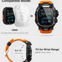 ULTIMAL Rugged Case with Band for Apple Watch 49mm,Compatible with Apple Watch Ultra 3/2/1, Military Grade Shockproof Bumper Cover for iWatch Tactical Band Men (49mm,Orange)