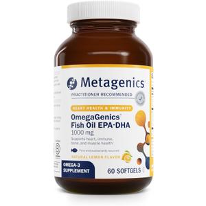 Metagenics OmegaGenics EPA-DHA 1000 mg - High Potency Omega-3 Fish Oil Supplement for Heart, Brain & Joint Health* - Sustainably Sourced - 60 Softgels