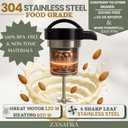 Nut Milk Maker Machine 50oz/1.5L Stainless Steel (Built-In Strainer,No Mesh Bags) 8-IN-1 Cooking Blender, 6-7 Cups Per Batch, Oat, Almondmilk Maker & Soymilk Maker, Creamy Plant-Based Milks & Soups