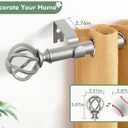 Antique Silver Curtain Rod 32 to 58 Inch (2.6-4.8 ft), USFOOK 7/8 Curtain Rods for Windows 20 to 54 Inch, Telescoping Splicing Drapery Rods with Twisted Cage Finials
