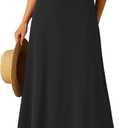 YSYOKOW Long Skirts for Women Flowy Elastic High Waist Midi A-line Skirt for 2026 Casual Boho Trendy (Red, L)