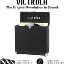Victrola Collector Record Storage Case Holds 30+ Vinyl Turntable Records, Heavy-Duty Hardware, Hinges, & Smart Metal Corners, Portable with Easy-Carry Handle (Black)