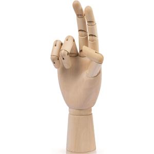 Falling in Art Wooden Hand Model, 10Inches Right Hand Mannequin Figure for Jewelry Display and Decoration