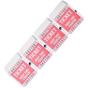 Pack of 4 L LIKED 200 Raffle Tickets, 50/50 Double Roll Tickets for Event, Raffles, Carnival, Door Prizes and Class Reward, Red 