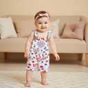 Ayalinggo Fourth Of July Baby Girl Outfit Toddler Ice Cream Jumpsuit Shorts Little Overalls Suspender Kids One Piece