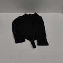 H&ZVIITA Women's Mock Neck Long Sleeve Ribbed Bodysuit Thong Tummy Control Slim Fit Stretchy Warm Top for Going Out (Large, Black)