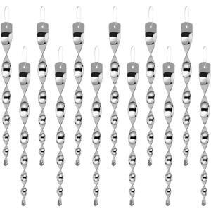 jabrand 12pcs Woodpecker Deterrent for House, Bird Scare Rods for Outside Garden and Yard Bird Reflective Repellent Devices (Silver)