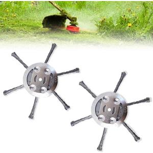 2PCS 6 Inch Weed Eater Blades, 2025 New Steel Wire Grass Trimmer Head，6 Inches Steel Wire Grass Trimmer Head for Electric Battery Powered Cordless String Trimmer（ 6 Blade*2 Pack)