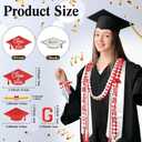 Canlierr 18 Pcs 2026 Graduation Leis and Stole and Honor Cords with Tassel Braided Necklace Adjustable for Student Graduation Gifts Party Supplies(Red and White)