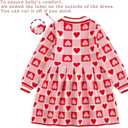 Curipeer Infant Toddler Girls Sweater Dresses Long Sleeve Ribbed Knit Pullover Ruffle Cozy Dress (2T, A-aa-heart Pattern)