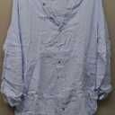 siliteelon Women's Button Down Tunic with Pockets Cotton Gauze Button Up Shirt Dress V Neck Long Sleeve Frayed Blouse Tops (Large, Light Blue)
