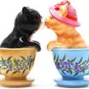 Pacific Giftware ATTRACTIVES Salt and Pepper Shaker - Tea Cup Kitten