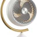 Desk Fans for Bedroom with Light, 16 Inch Table Air Circulator Fans with Ring Bracket, Oscillating Fan for Whole Room, 70 Vertical and 100 Oscillating, 3 Speeds, 28dB Quiet, for Home,Office,Outdoor