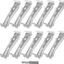 5 Inch Roofing Gutter Hangers, Quick Screw Hidden Gutter Support Brackets for Repairing Sagging 5 Inch K-Type Aluminum Gutters, Gutter Clips Comes with 1/4Hex Drill Bit, 10 Pack