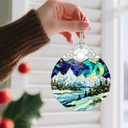 Stained Glass Ornament, Christmas Ornaments, Christmas Decorations for Tree, Holiday Ornament, Gifts for Nature Lovers, Holiday Party Gifts, Gift Ideas & Xmas Gift - Mountain Landscape