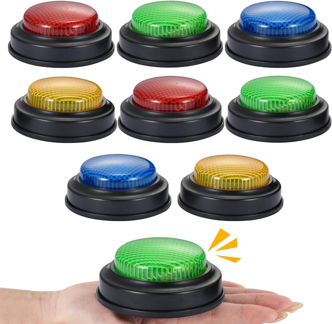 8 Pack Buzzers for Trivia Games,Classroom Must Haves Answer Buzzers, Family Feud Buzzer with Lights and Sound for Quizzes Party, Game Show Buzzer Buttons for Kids, Adults and Teacher Supplies