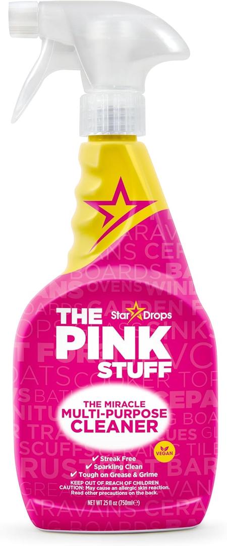 Stardrops The Pink Stuff Miracle Multi-Purpose Cleaner  Removes Grease, Grime, and Stains on Kitchens, Bathrooms, Floors, and More, 25 fl Oz