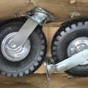10 inch Casters Wheels, Heavy Duty Casters Set of 4 Load 1300lbs with Brake, Locking Swivel Plate Caster, Industrial Castor Wheels for Workbench, Cart, Trolley, Wagon and Shelves