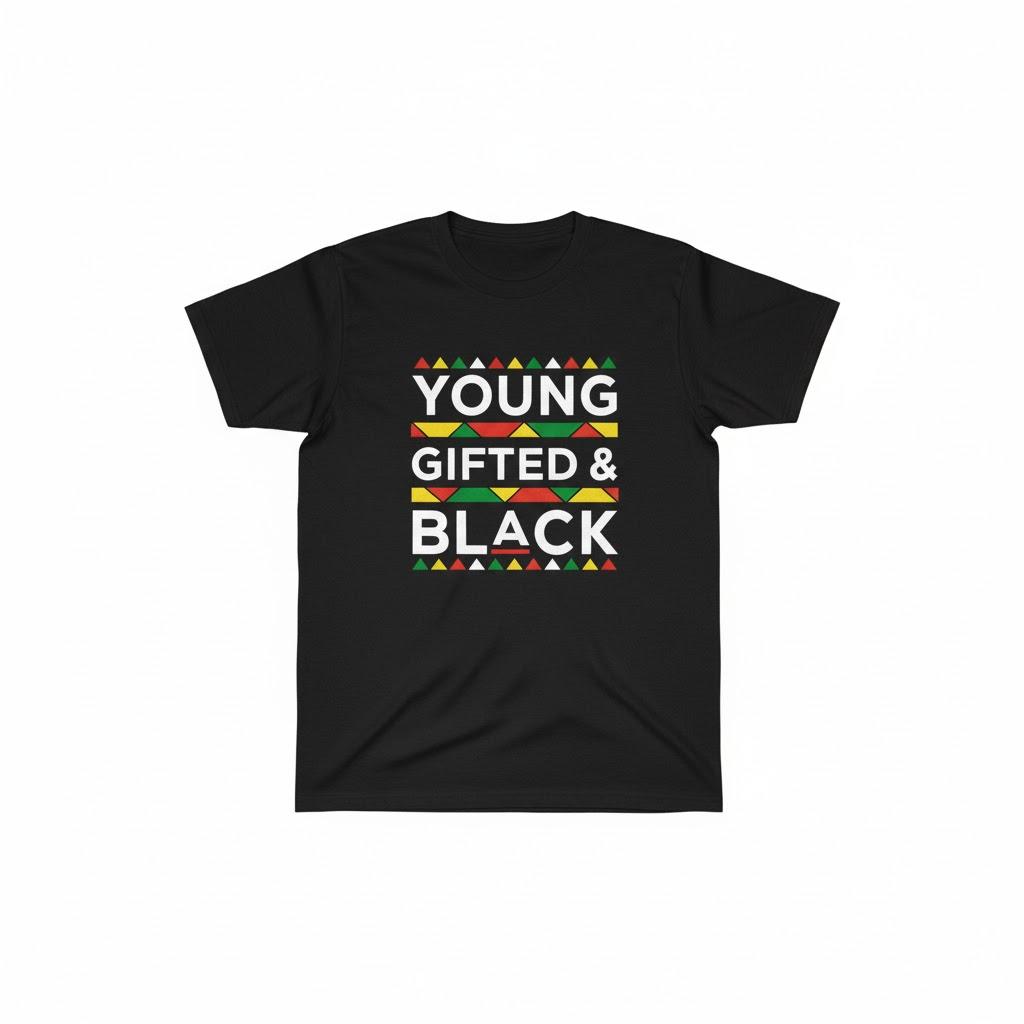 Black History Month Young Gifted Black Girl Magic T-shirt, XS
