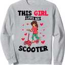 This Girl loves her Scooter Kick Scooter Girls Kids Sweatshirt, M
