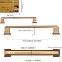 Amerdeco 10 Pack Champagne Bronze Cabinet Pulls - 5 Inch(128mm) Hole Center Cabinet Hardware for Kitchen, Bathroom, Dresser Pulls ZH0001