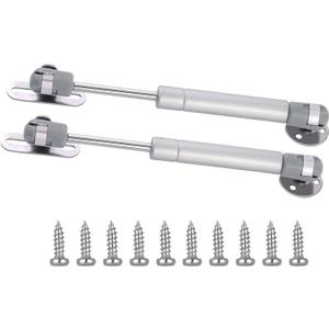 6" Length Gas Strut, 20N/4.4 lb Hydraulic Air Prop Lift Support Cabinet Hinge Kitchen Cabinet Door Air Spring Door Impact Cabinet Hinge Silver, (2 Sets)