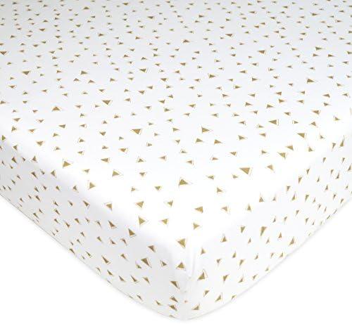 American Baby Company Printed 100% Cotton Jersey Knit Fitted Crib Sheet for Standard Crib and Toddler Mattresses, Taupe Triangles, for Boys and Girls
